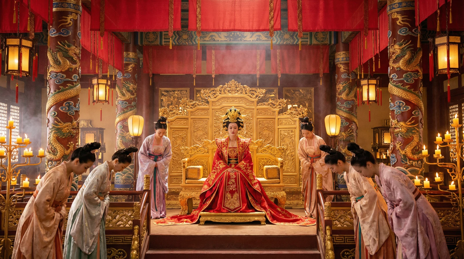 海角古装宫廷大戏拍摄现场皇后登基场景