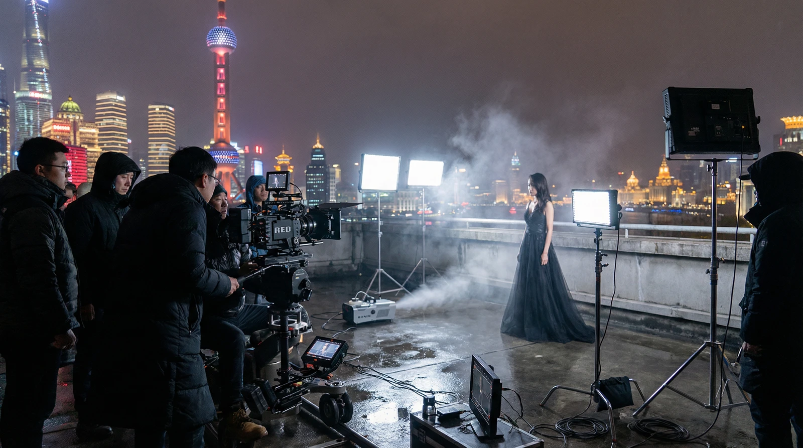 海角上海外滩夜景拍摄现场实况